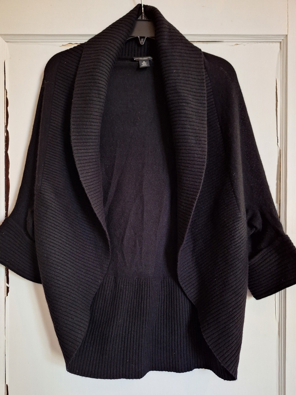 Vintage Banana Republic Cashmere Womens Shawl Collar Sweater/Shrug Black Sz M